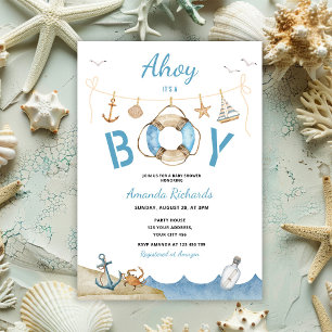Invitation Ahoy nautique C'est un Baby shower garçon