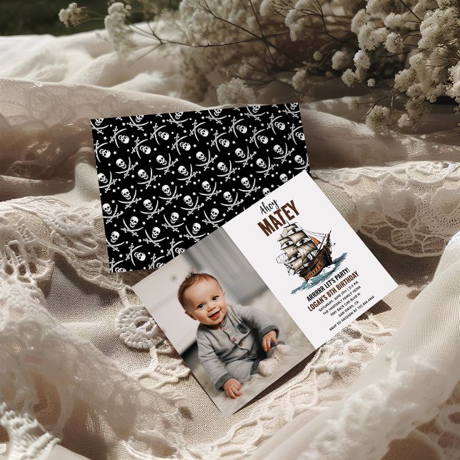 Invitation Ahoy ! Pirate Ship 8e anniversaire (Créateur téléchargé)