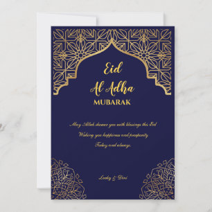 Invitation Aïd Al Adha Golden Mandala Navy Blue Holiday