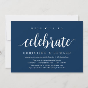 Invitation Aidez-nous à célébrer l'élopement de mariage moder