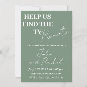 Invitation Aidez-nous à trouver la télécommande amusante fête