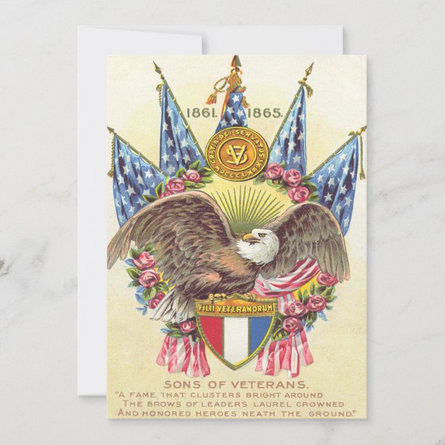 Invitation Aigle chauve Drapeau américain Rose (Devant)