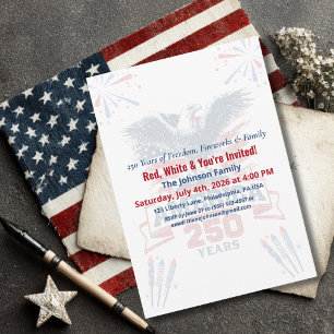 Invitation Aigle chauve patriotique Amérique 250e 4 juillet