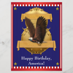 Invitation Aigle chauve rouge blanc bleu Patriotique 4 juille