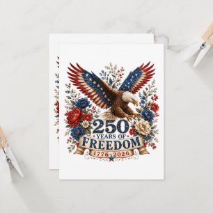 Invitation Aigle des 250 ans de liberté 250e anniversaire Éta