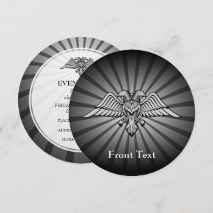 Invitation Aigle gris à deux têtes