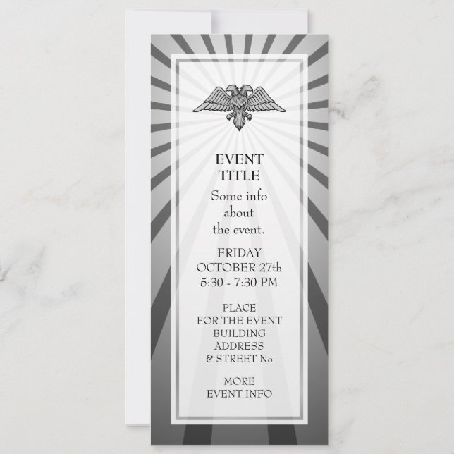 Invitation Aigle gris à deux têtes (Dos)