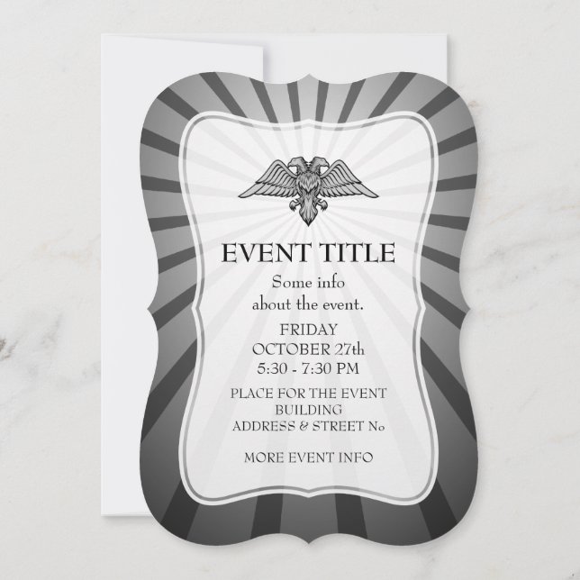 Invitation Aigle gris à deux têtes (Dos)