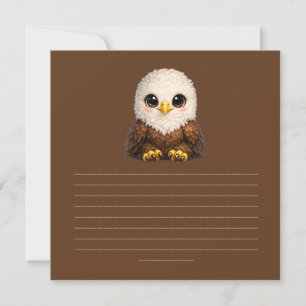 Invitation Aigle Mignon aux Grands Yeux Animal Heureux de la