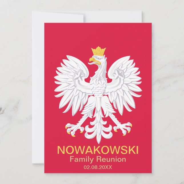 Invitation Aigle polonaise 🦅 Polski Pologne Crest Réunion (Devant)