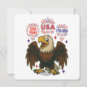Invitation Aigle royal avec feux d'artifice – États-Unis 250 