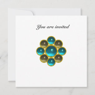 Invitation Aigue-marine agate blanche MON