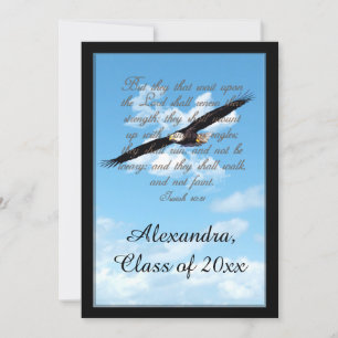 Invitation Ailes comme Eagles Bible Verse Graduation chrétien