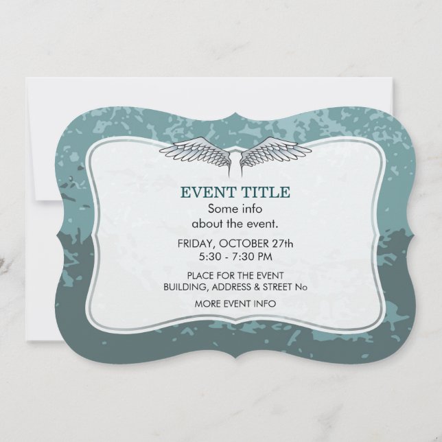 Invitation Ailes gris-bleu (Dos)