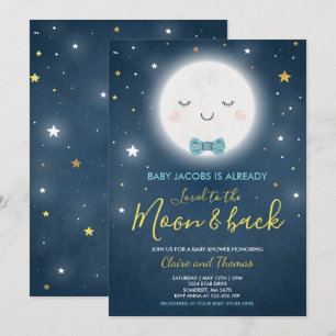 Invitation Aimé À L'Invitation De La Lune Et Du Baby shower A