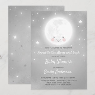 Invitation Aimé À L'Invitation De La Lune Et Du Baby shower A