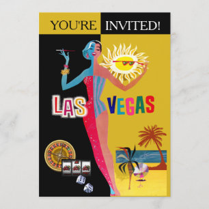 Invitation Aimer Las Vegas Vintage Surprise Anniversaire