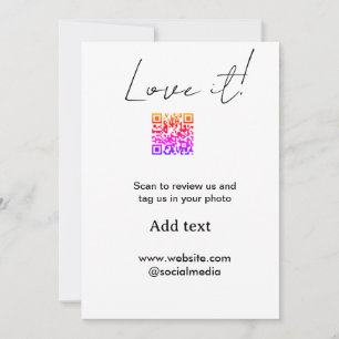 Invitation Aimez-le scannez QR avis partager photo sur les ré
