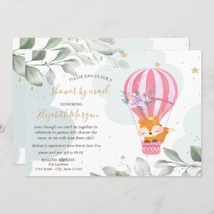Invitation Air Balloon, Fox, Nuages Baby shower par la poste