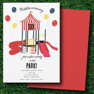 Invitation Aire de jeux Anniversaire fête dans le parc Enfant