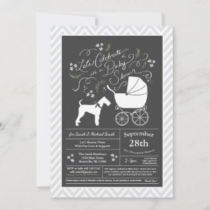 Invitation Airedale Terrier Baby Shower Genre Neutre