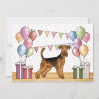 Airedale Terrier Cartoon Chien coloré Anniversaire
