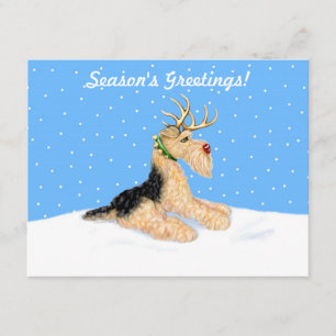 Invitation Airedale Terrier Christmas Dale Deer