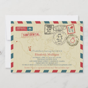 Invitation Airmail du voyageur de l'Alaska Fête de l'mariée