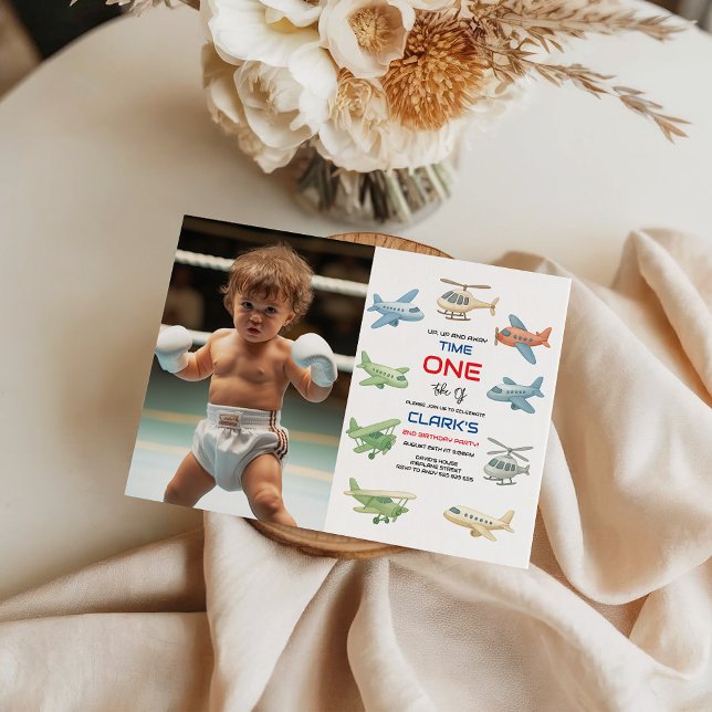 Invitation Airplane Boy 1st Birthday | Fun Sky Theme Party (Créateur téléchargé)