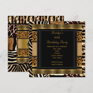 Invitation Ajouter Âge Fête Anniversaire Sauvage Exotique Ani