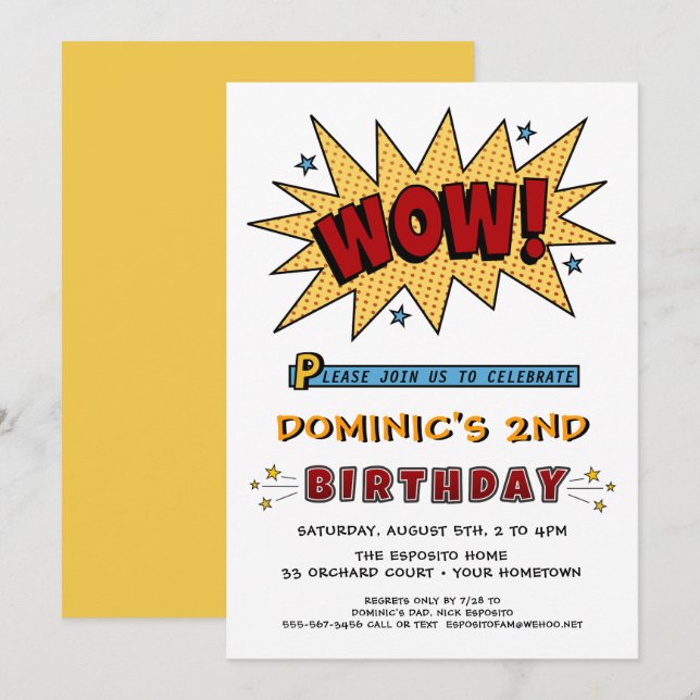 Invitation Ajouter le nom 2ND ou n'importe quel âge Anniversa (Devant / Derrière)