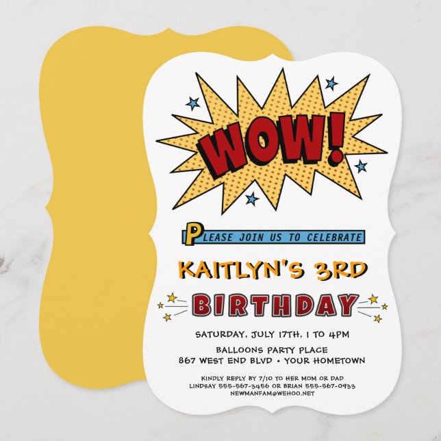 Invitation Ajouter le nom 3RD ou tout âge Anniversaire Fête I (Devant / Derrière)