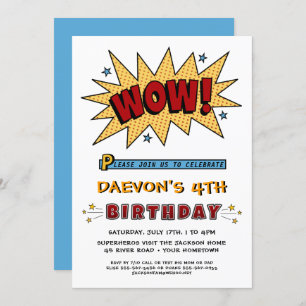 Invitation Ajouter le nom 4TH ou n'importe quel âge Anniversa