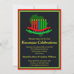 Invitation Ajouter Nom Détails Date Kwanzaa Candles Africa Pa