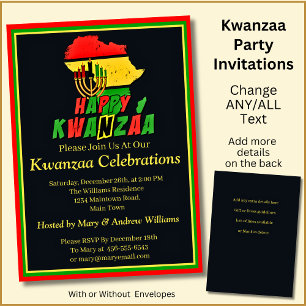 Invitation Ajouter Nom Détails Date Kwanzaa Candles Africa Pa
