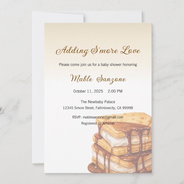 Invitation Ajouter S'more Love Invitation, Baby shower (Devant)