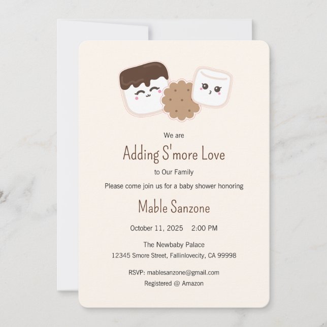 Invitation Ajouter S'more Love Invitation, Baby shower (Devant)