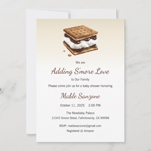 Invitation Ajouter S'more Love Invitation, Baby shower (Devant)
