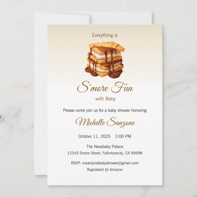 Invitation Ajouter S'more Love Invitation, Baby shower (Devant)