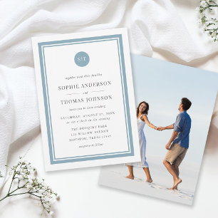 Invitation Ajouter un Mariage Monogramme rond couleur modifia