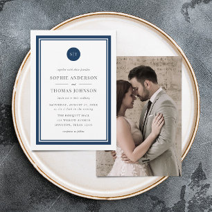 Invitation Ajouter un Mariage Monogramme rond couleur modifia