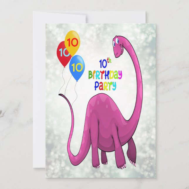 Invitation Ajouter un nom, 10e fête d'anniversaire (Devant)