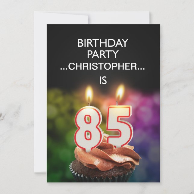 Invitation Ajouter un nom, fête du 85e anniversaire Invitatio (Devant)