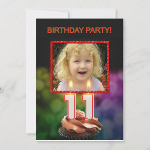 Invitation Ajouter une photo, 11e anniversaire fête Invitatio