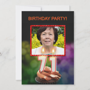 Invitation Ajouter une photo, 71e fête d'anniversaire Invitat