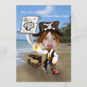Invitation Ajouter une photo - caricature pirate personnalisé