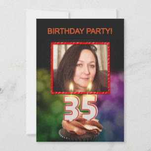 Invitation Ajouter une photo, fête du 35e anniversaire Invita