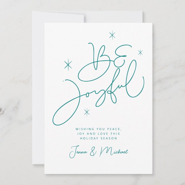 Invitation AJOUTER VOTRE PHOTO | Joyeux Noël Sois Joyeux (Devant)