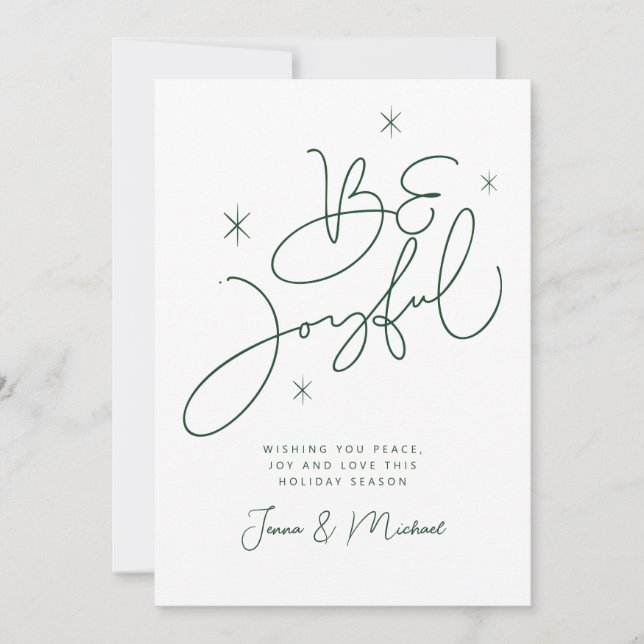 Invitation AJOUTER VOTRE PHOTO | Joyeux Noël Sois Joyeux (Devant)