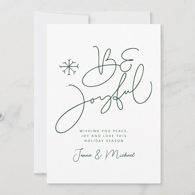 Invitation AJOUTER VOTRE PHOTO | Joyeux Noël Sois Joyeux (Devant)